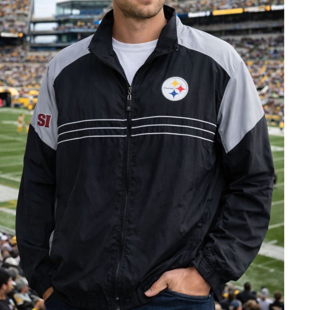 NFL Pittsburgh Steelers Windbreaker Jacket Reebok Team Apparel Size XL